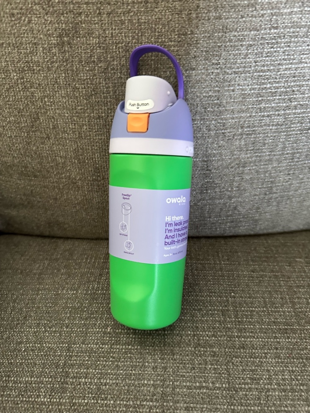 Owala Kids Insulated Water Bottle - Green & Purple